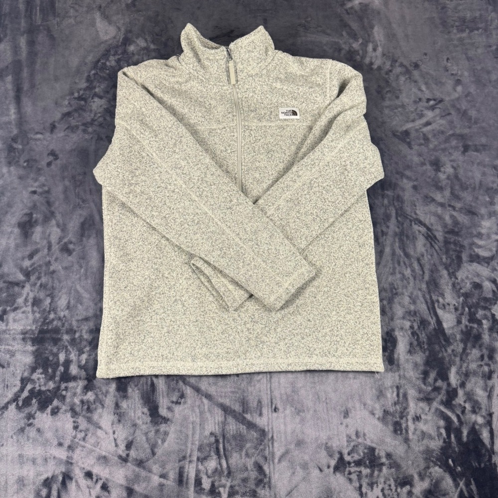 The North Face Gordon Lyons Fleece Pullover Mens Large Grey Heathered 1/4 Zip